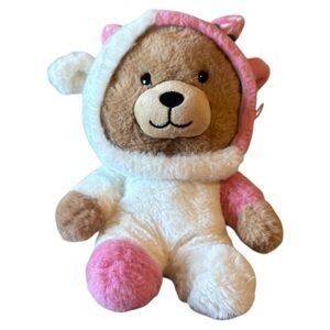 Adorable Pink and White Stuffed Animal Plush
